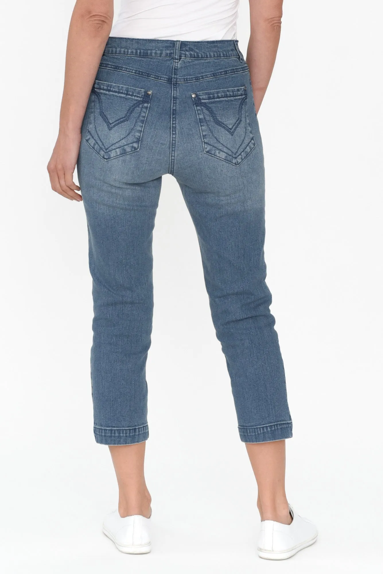 Rosanna Washed Denim Cropped Jeans sold by Blue Bungalow product image thumbnail 4