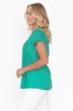 Fia Emerald Crinkle Cotton Top sold by Blue Bungalow