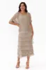 Katerina Taupe Silk Overlay Maxi Dress sold by Blue Bungalow