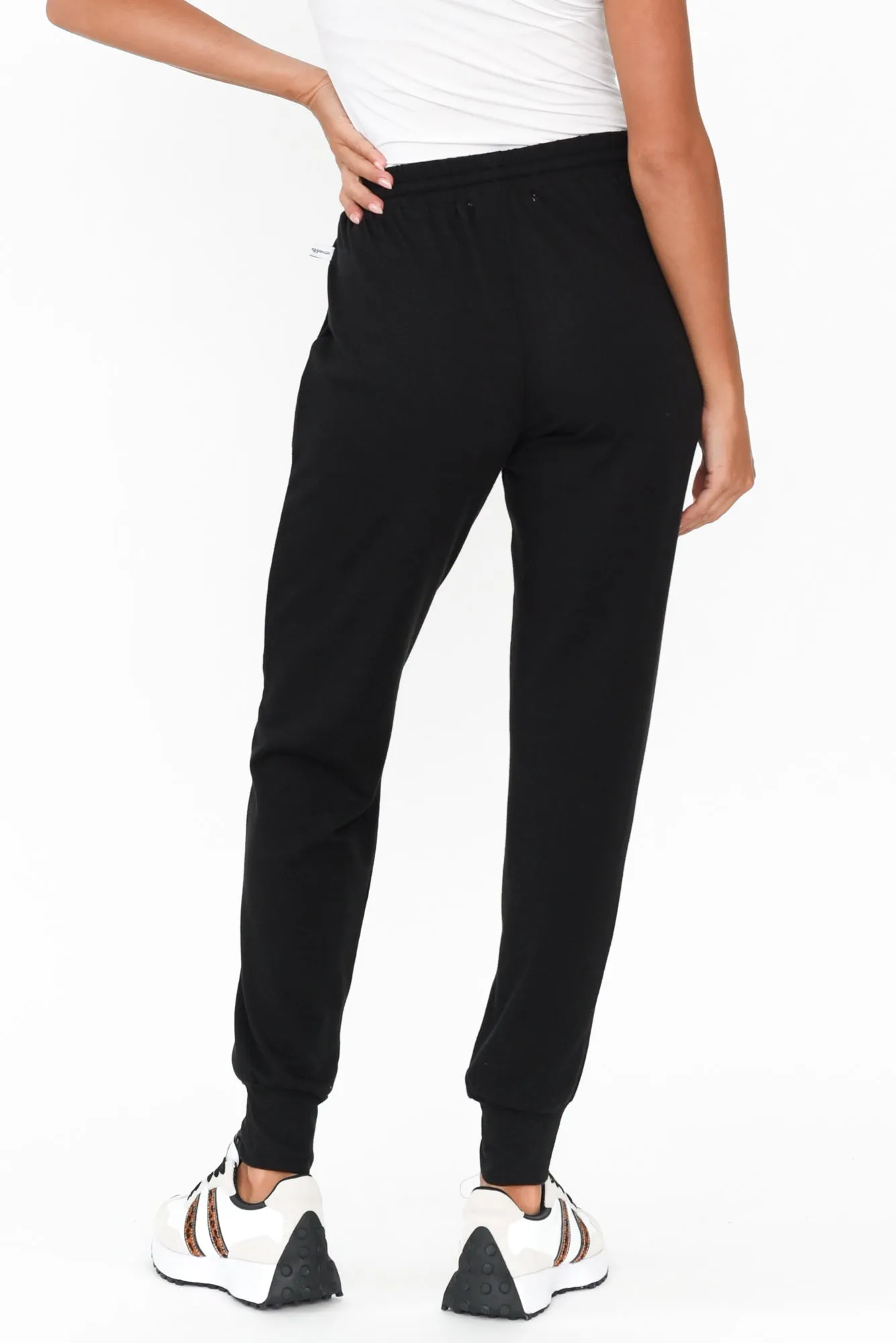 Black Cotton Everyday Tie Sweatpants sold by Blue Bungalow product image thumbnail 4