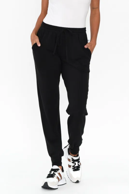 Black Cotton Everyday Tie Sweatpants sold by Blue Bungalow
