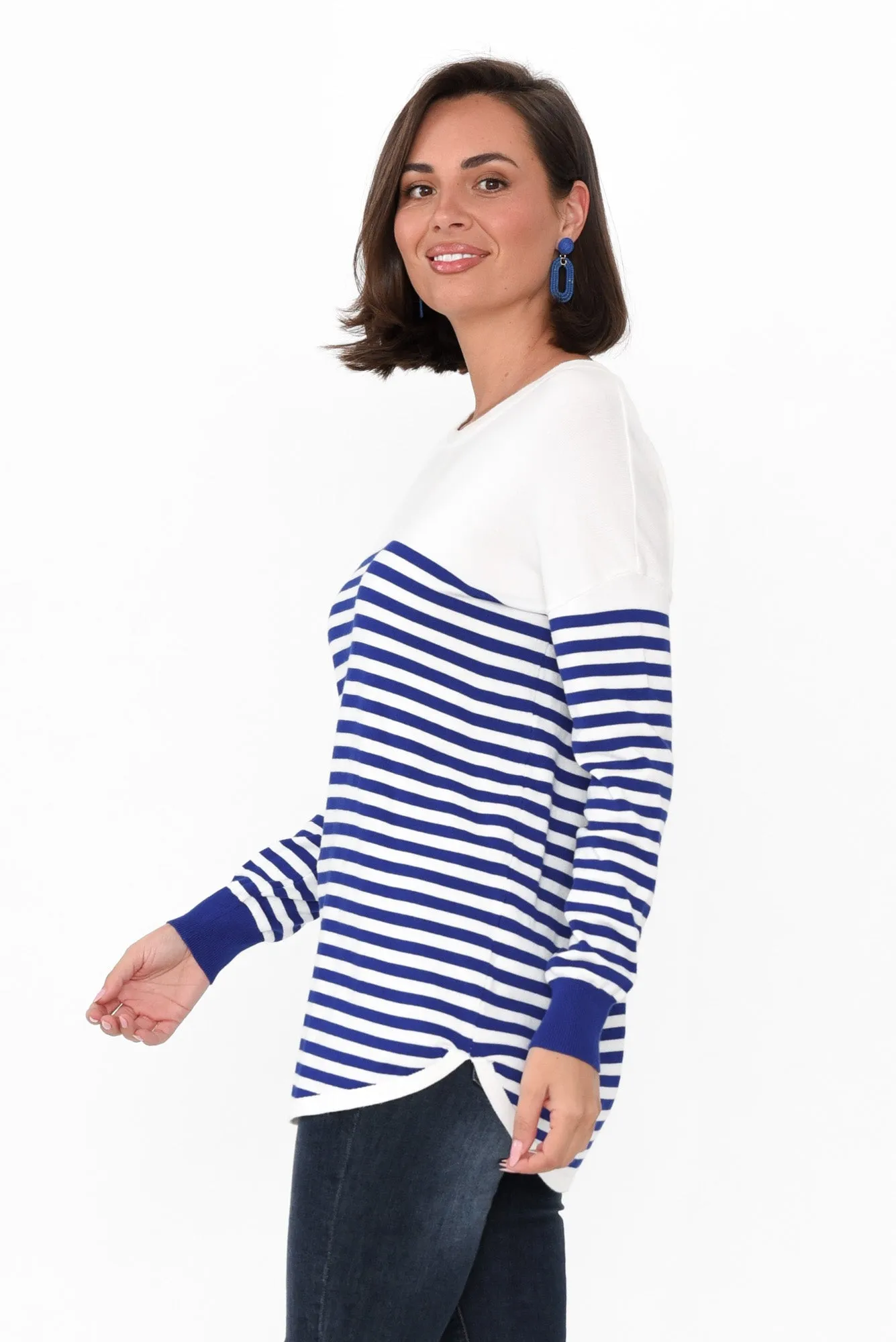 Sophie Cobalt Stripe Knit Jumper sold by Blue Bungalow product image thumbnail 4