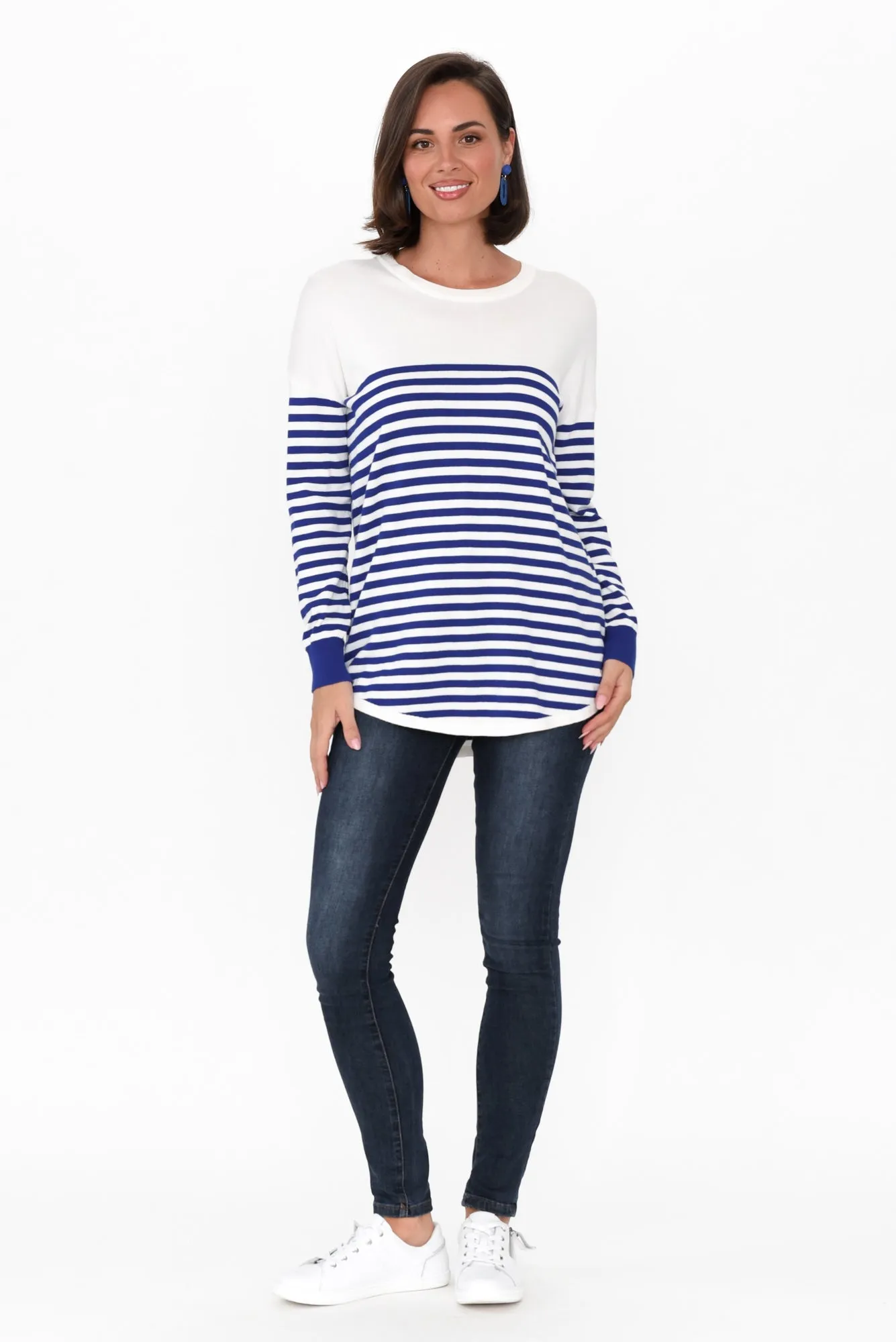 Sophie Cobalt Stripe Knit Jumper sold by Blue Bungalow product image thumbnail 3
