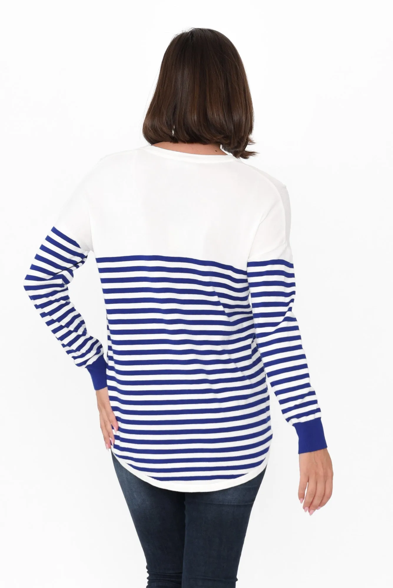 Sophie Cobalt Stripe Knit Jumper sold by Blue Bungalow product image thumbnail 5