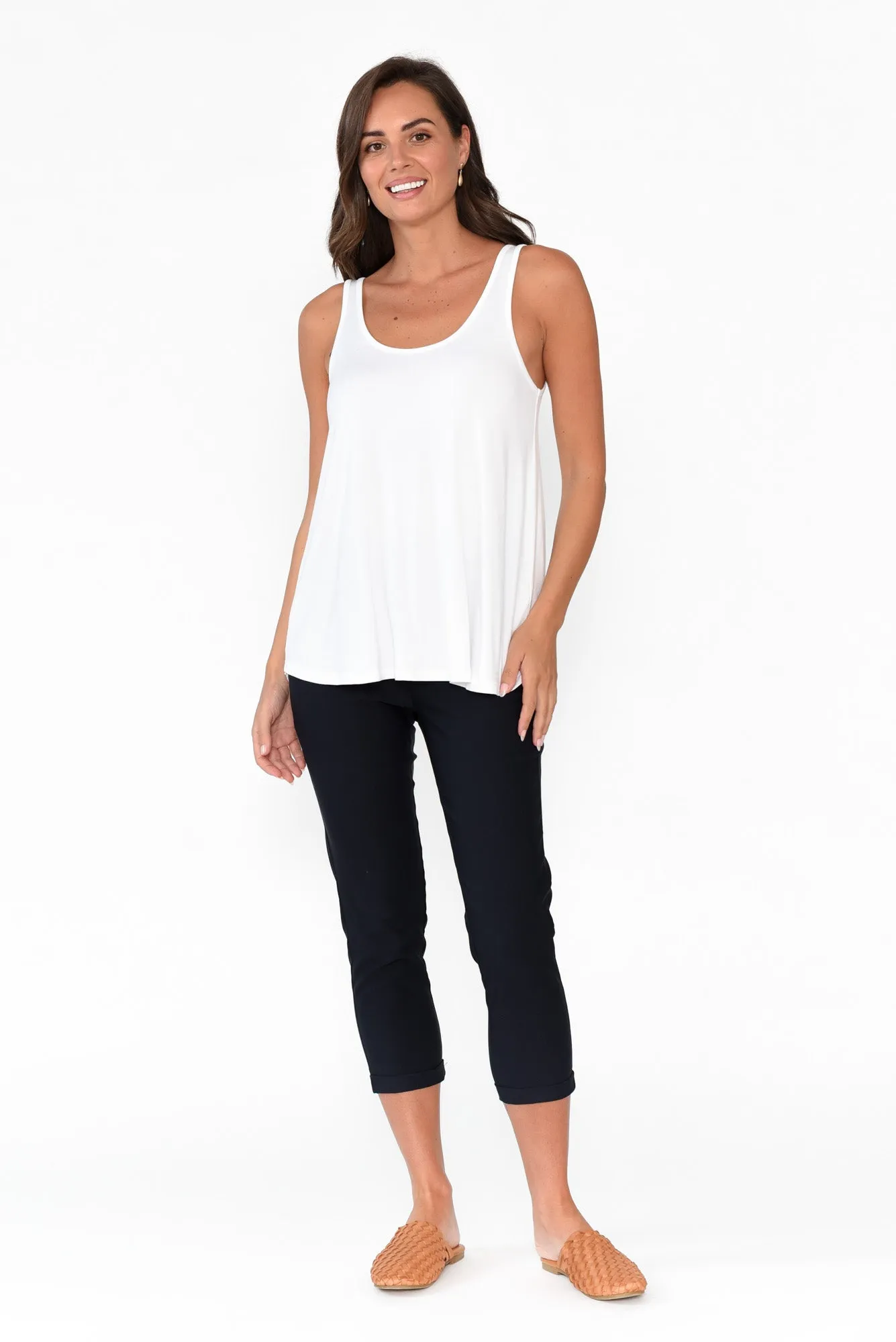 White Bamboo Relaxed Singlet sold by Blue Bungalow product image thumbnail 2