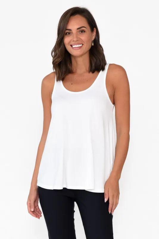 White Bamboo Relaxed Singlet sold by Blue Bungalow