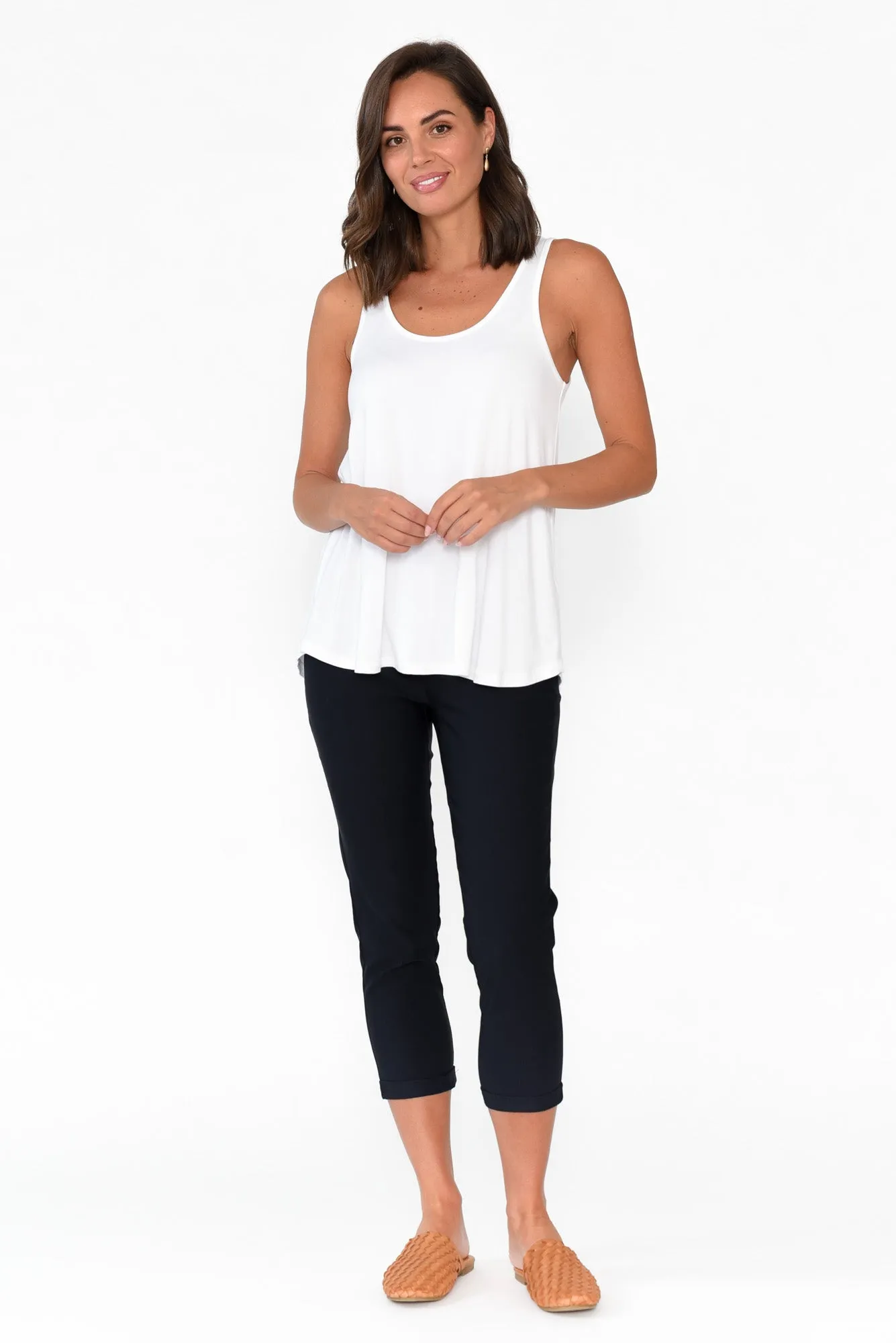 White Bamboo Relaxed Singlet sold by Blue Bungalow product image thumbnail 5