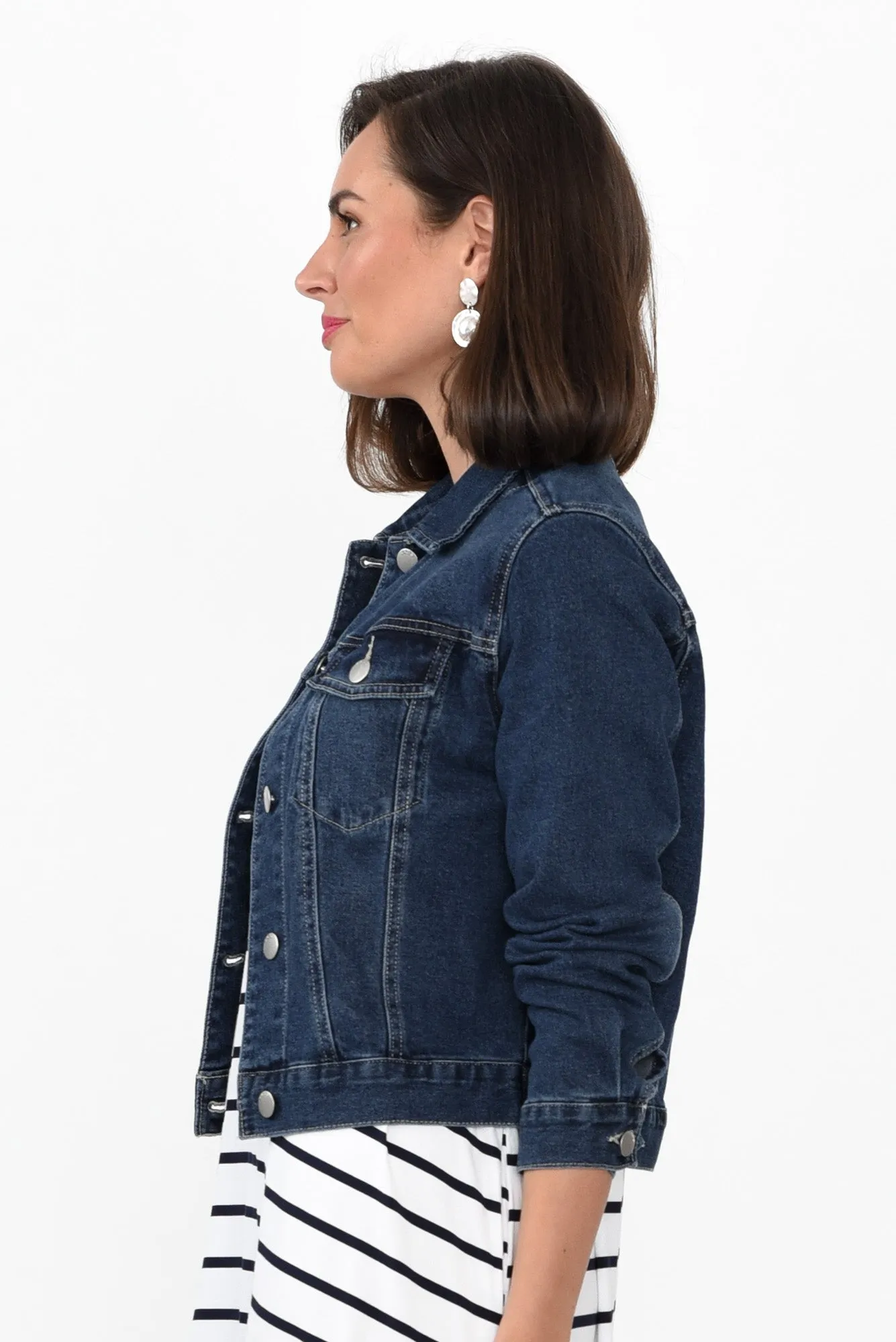 Darcy Dark Blue Denim Jacket sold by Blue Bungalow product image thumbnail 4
