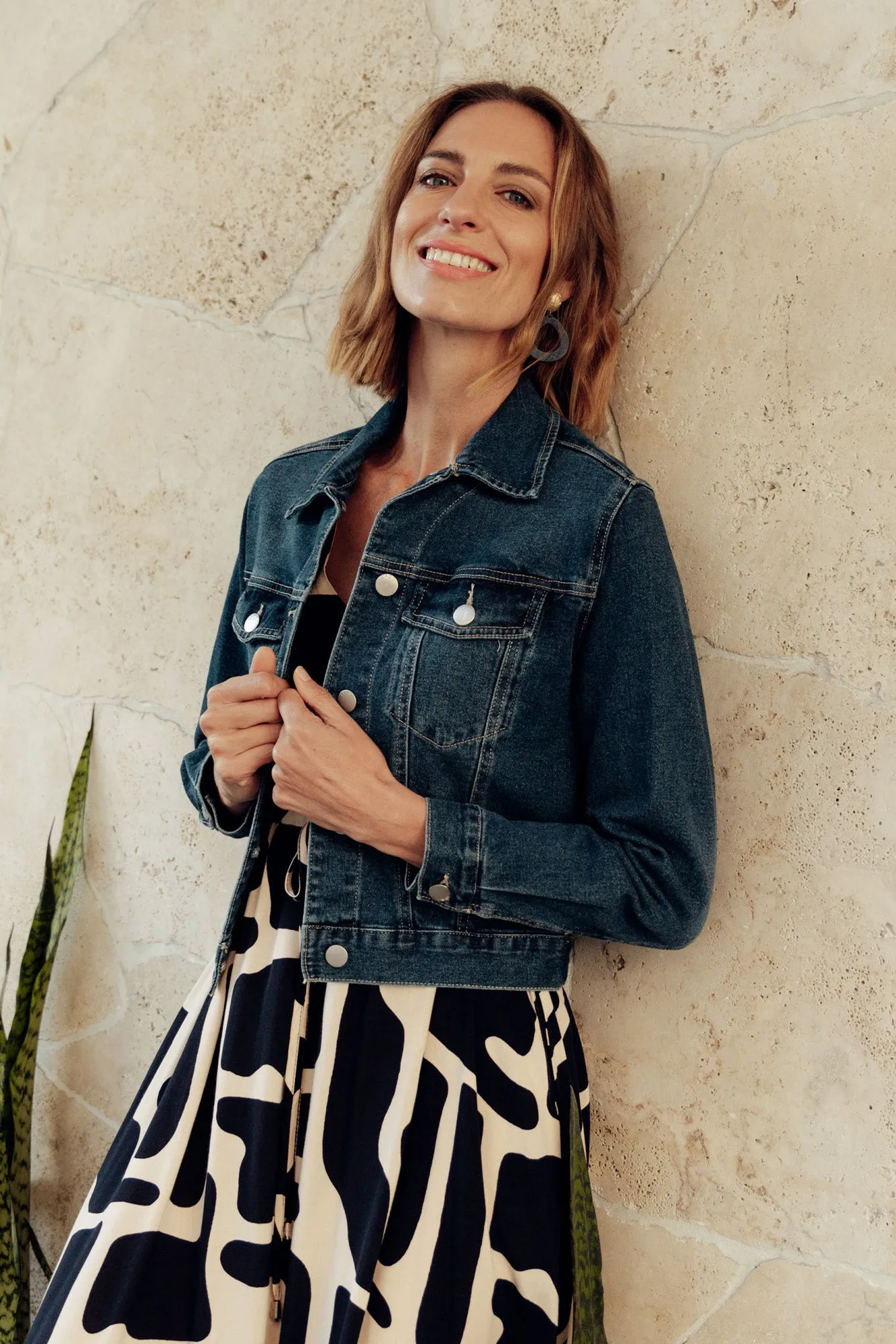 Darcy Dark Blue Denim Jacket sold by Blue Bungalow