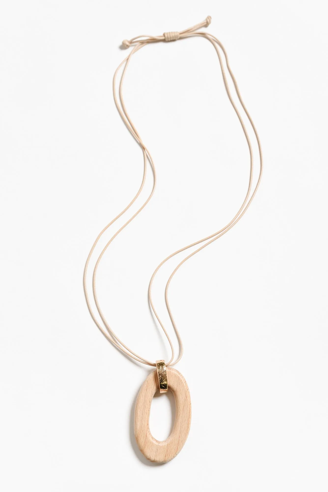 Harp Natural Wooden Pendant Necklace sold by Blue Bungalow product image thumbnail 2