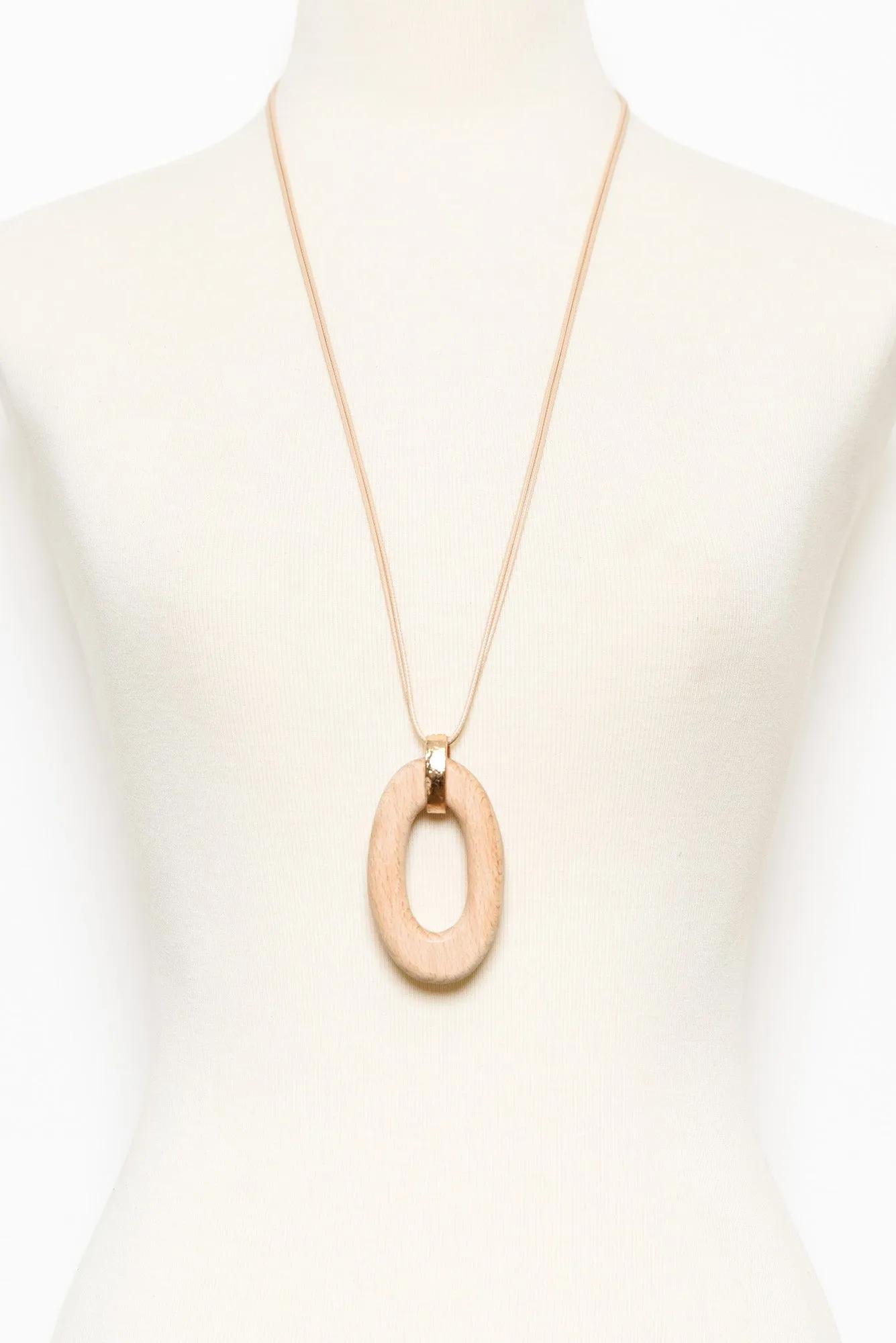 Harp Natural Wooden Pendant Necklace sold by Blue Bungalow product image thumbnail 3