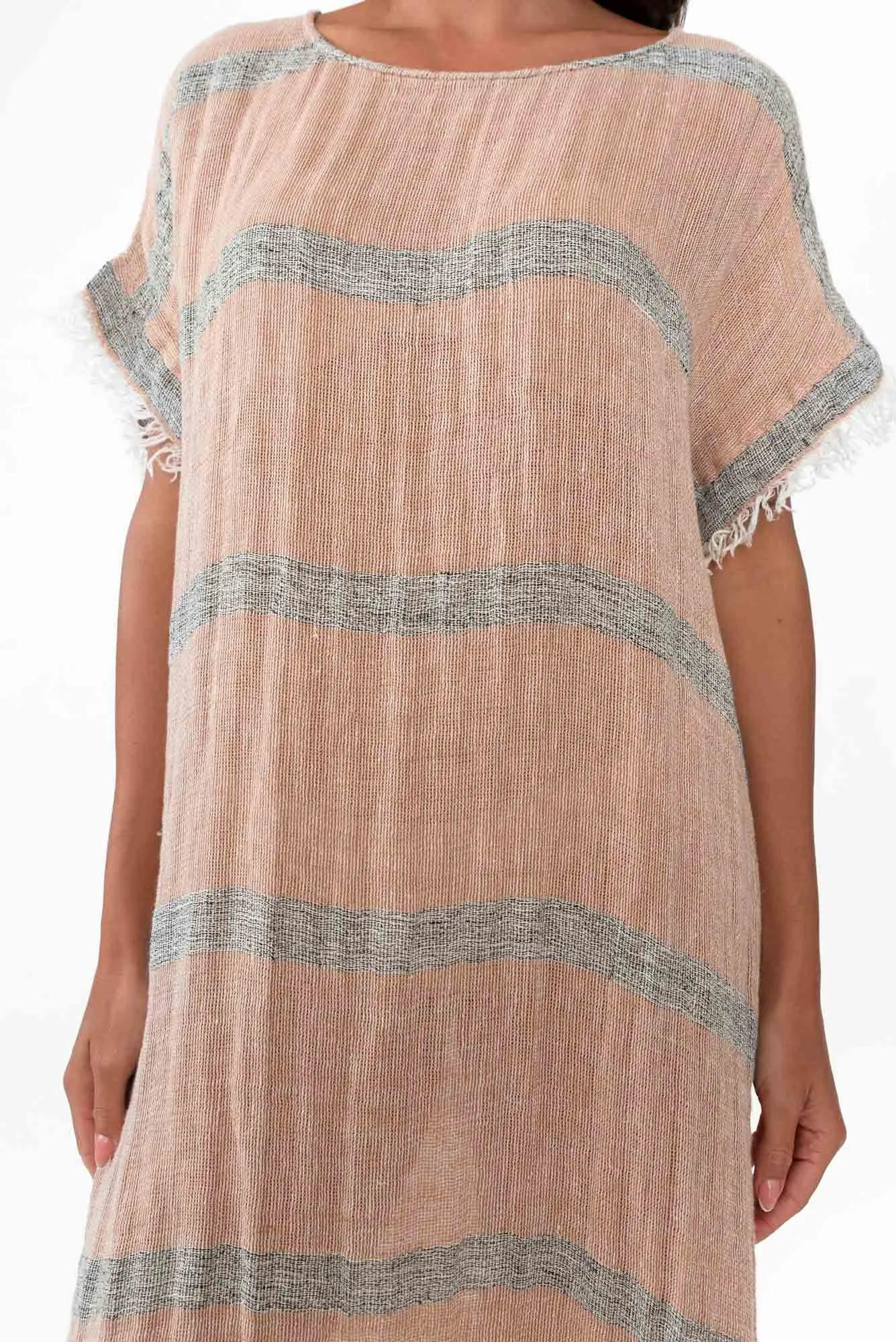 Galene Pink Stripe Linen Dress sold by Blue Bungalow product image thumbnail 5