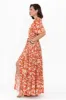 Barbara Rust Geo Flutter Sleeve Dress sold by Blue Bungalow