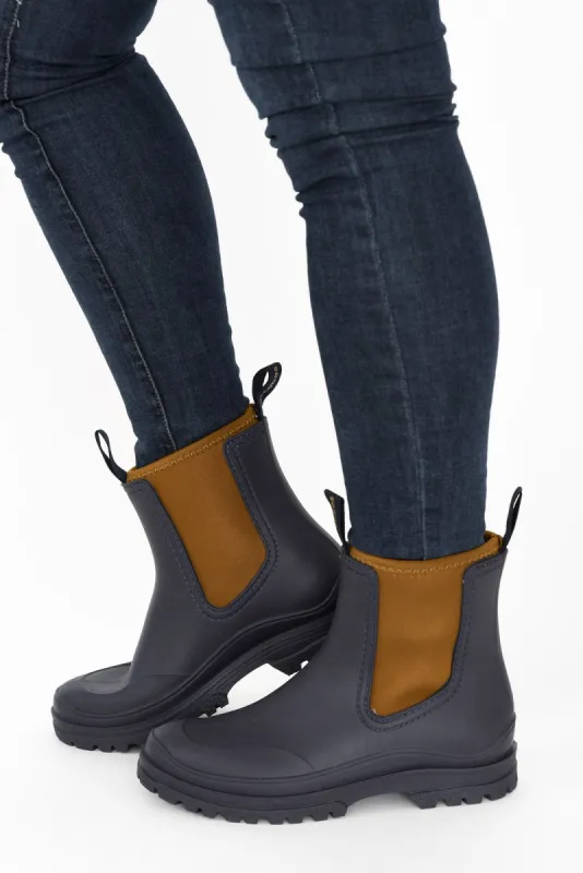 Amelia Navy Rain Boot sold by Blue Bungalow