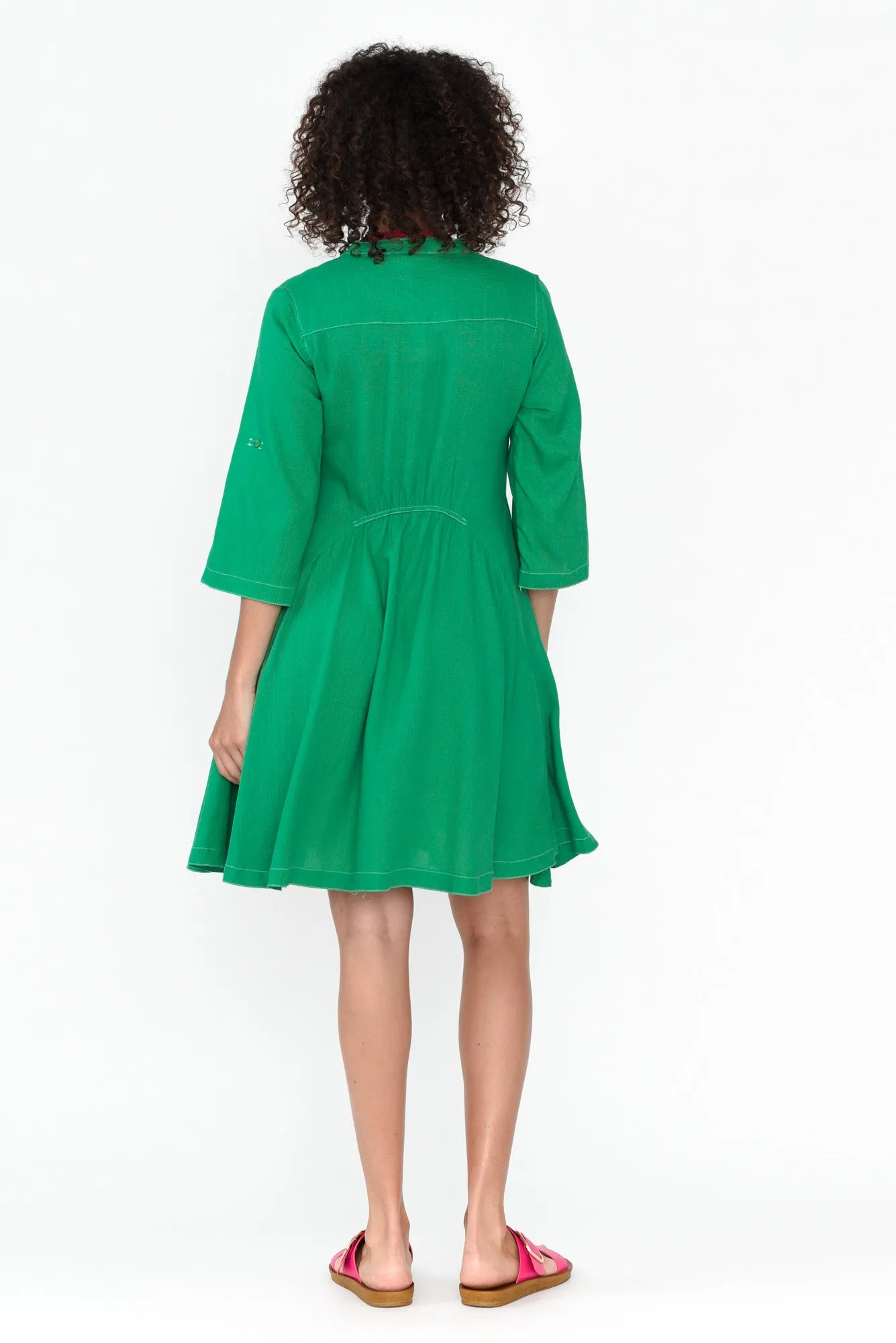Argon Green Contrast Stitch Dress sold by Blue Bungalow product image thumbnail 3
