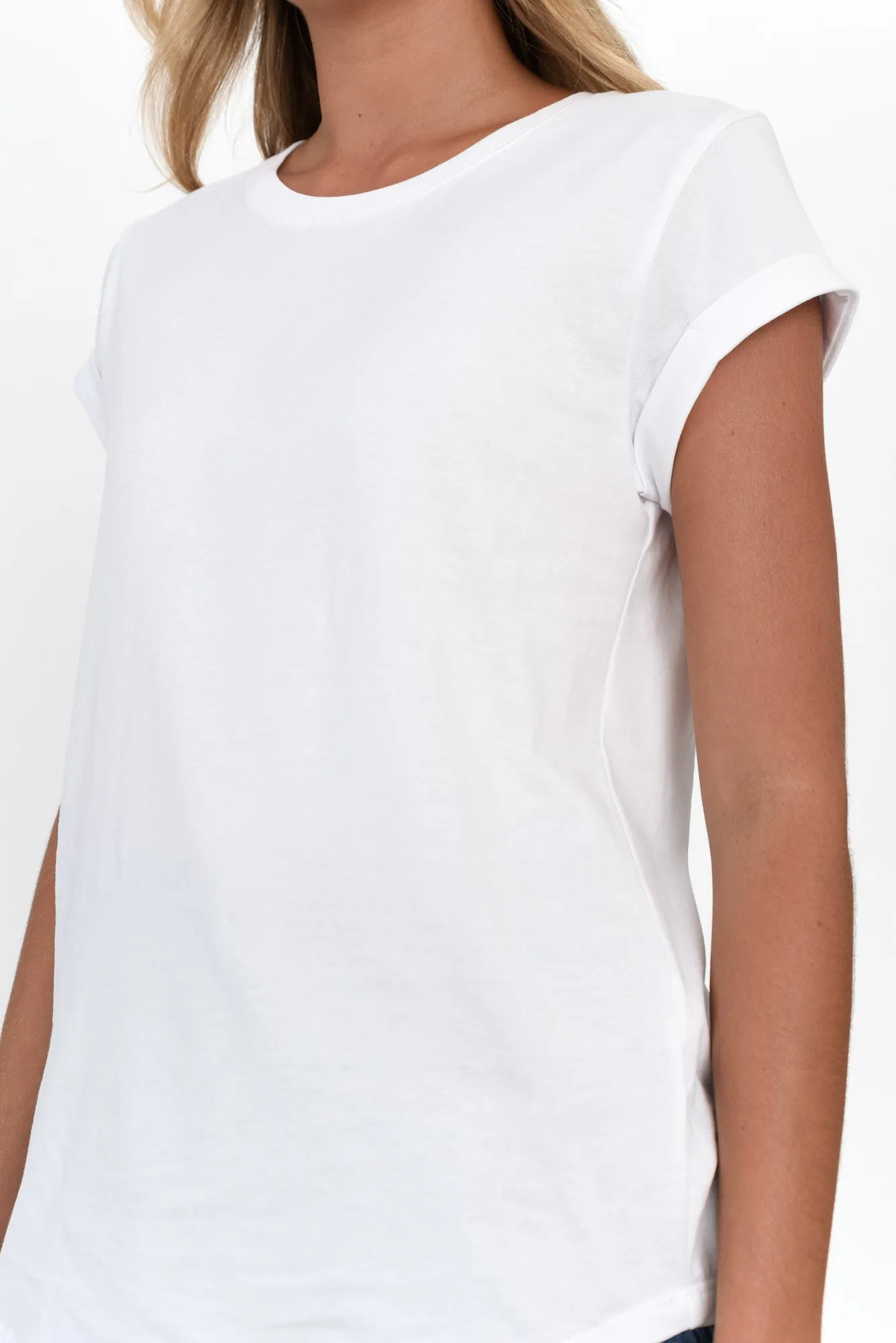 Manly White Cotton Tee sold by Blue Bungalow product image thumbnail 5