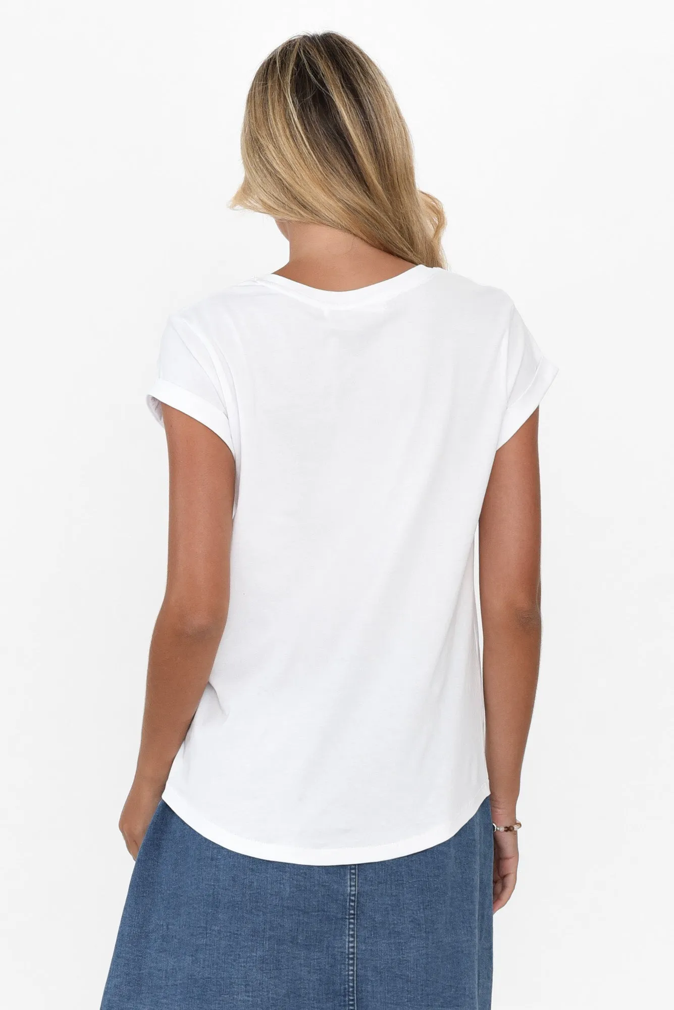 Manly White Cotton Tee sold by Blue Bungalow product image thumbnail 4