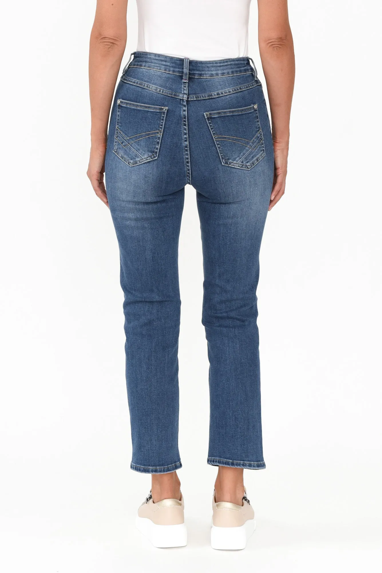 Ada Dark Denim Straight Leg Jeans sold by Blue Bungalow product image thumbnail 4