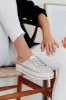 Sarah Silver Leather Mule Sneaker sold by Blue Bungalow