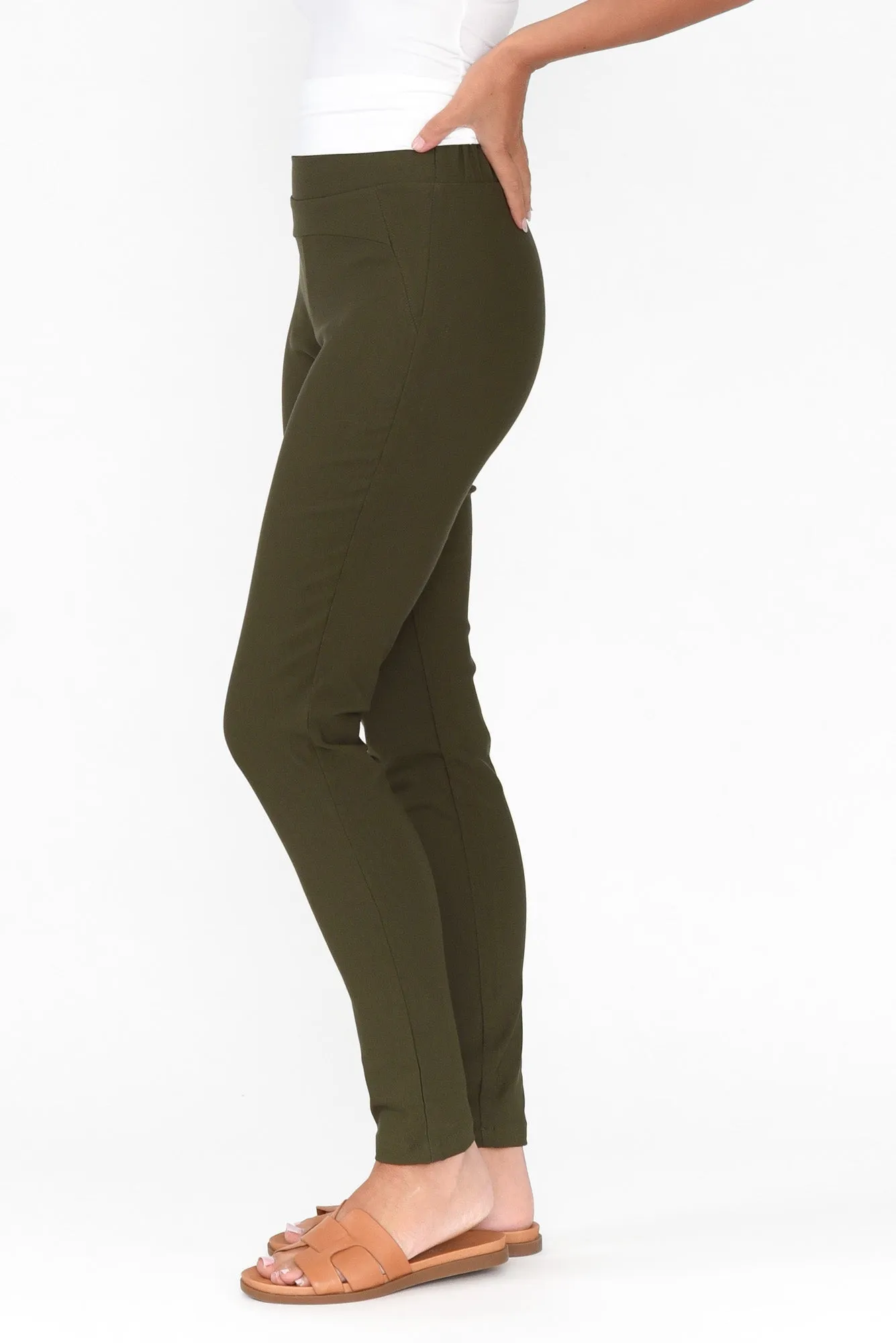 Olympia Khaki Straight Pants sold by Blue Bungalow product image thumbnail 3