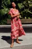 Akira Red Bloom Button Tier Dress sold by Blue Bungalow