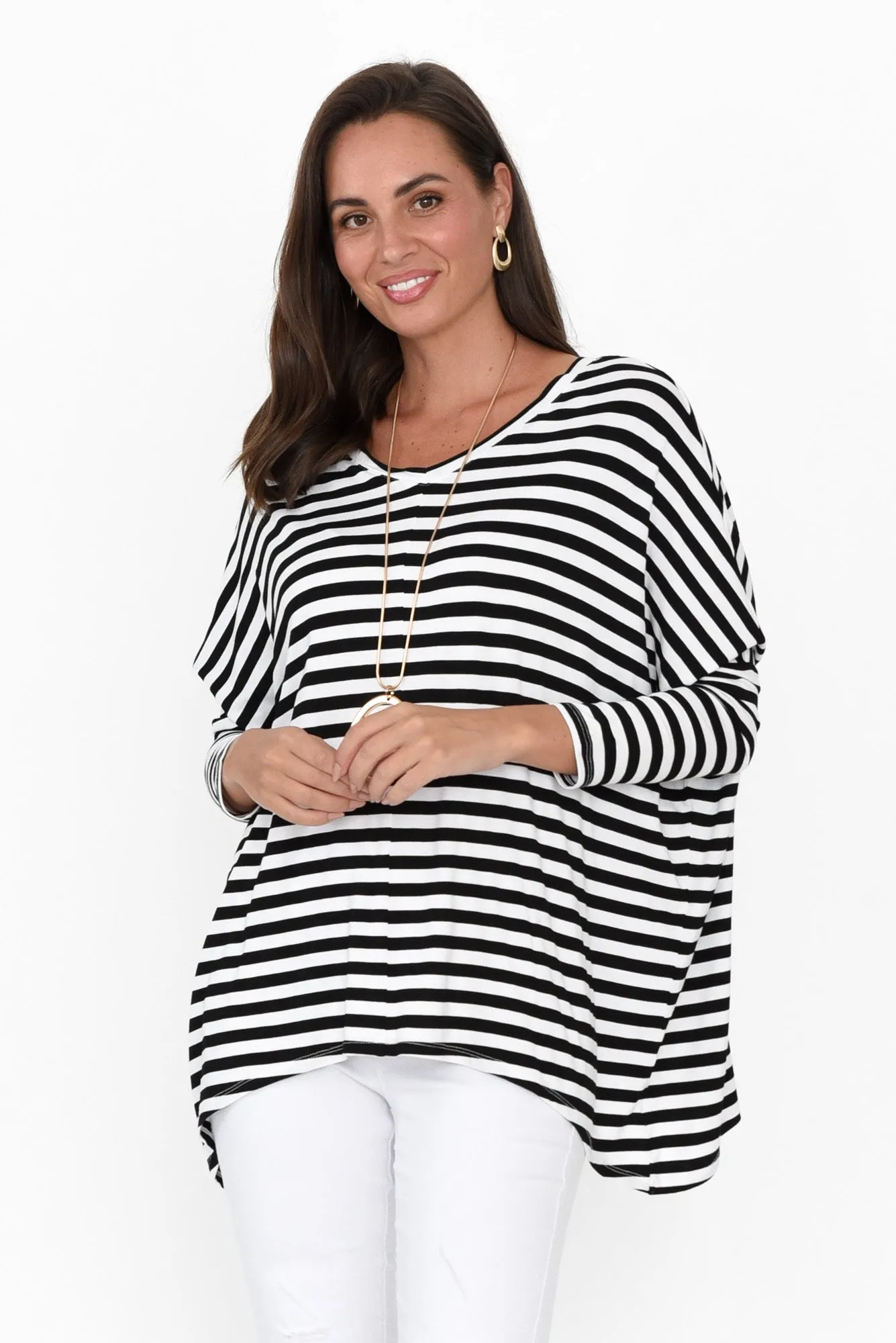 Kyoto Black Stripe Long Sleeve Tee sold by Blue Bungalow product image thumbnail 2