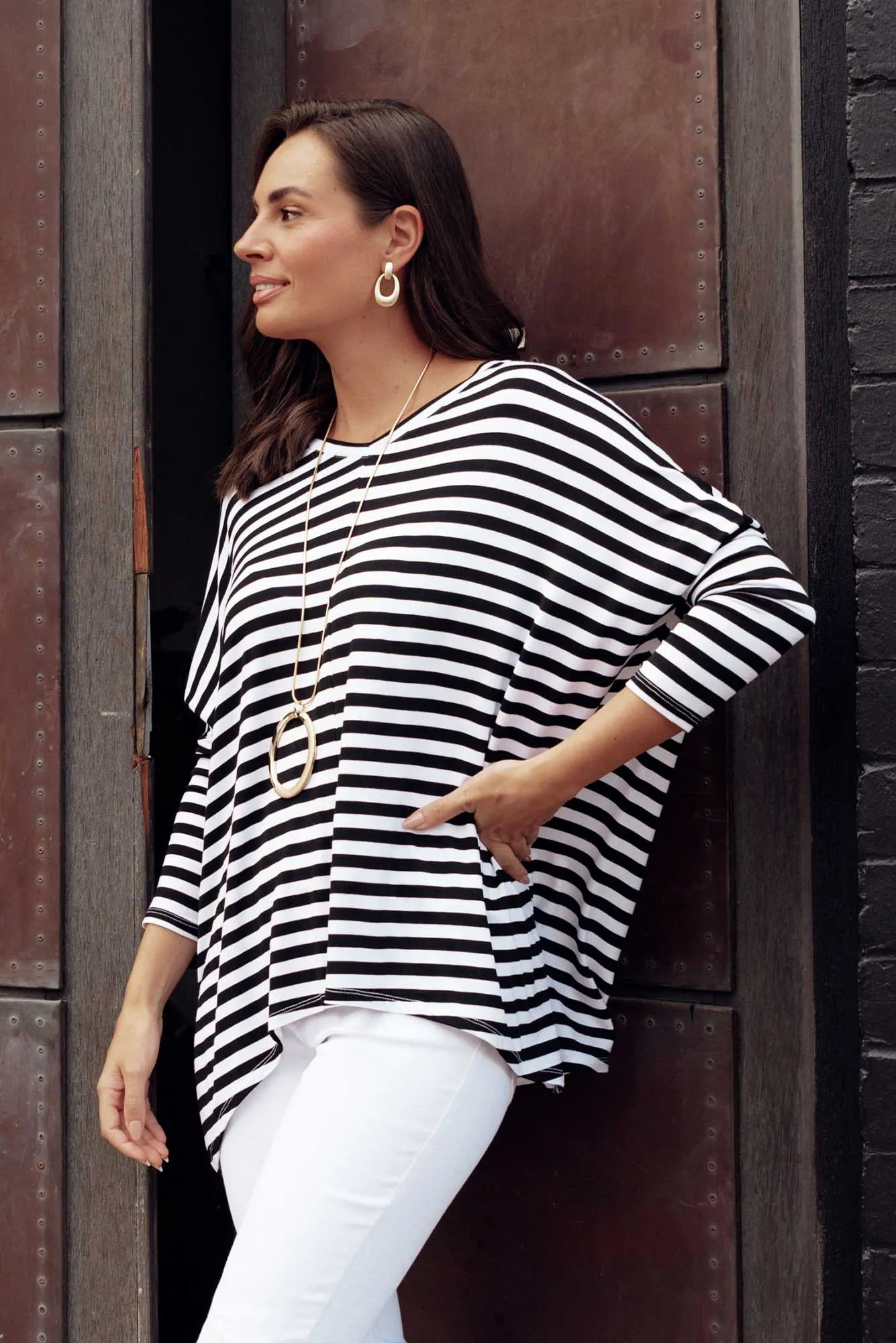 Kyoto Black Stripe Long Sleeve Tee sold by Blue Bungalow