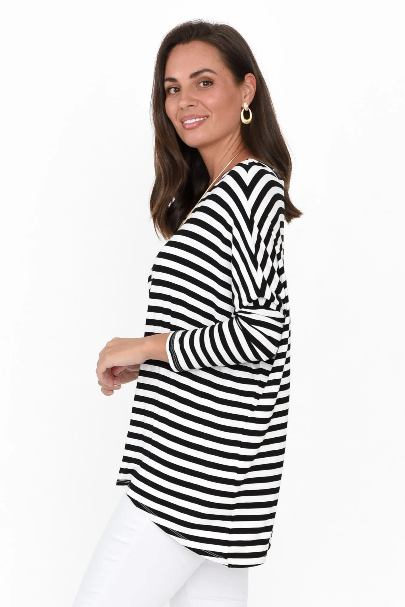 Kyoto Black Stripe Long Sleeve Tee sold by Blue Bungalow product image thumbnail 4