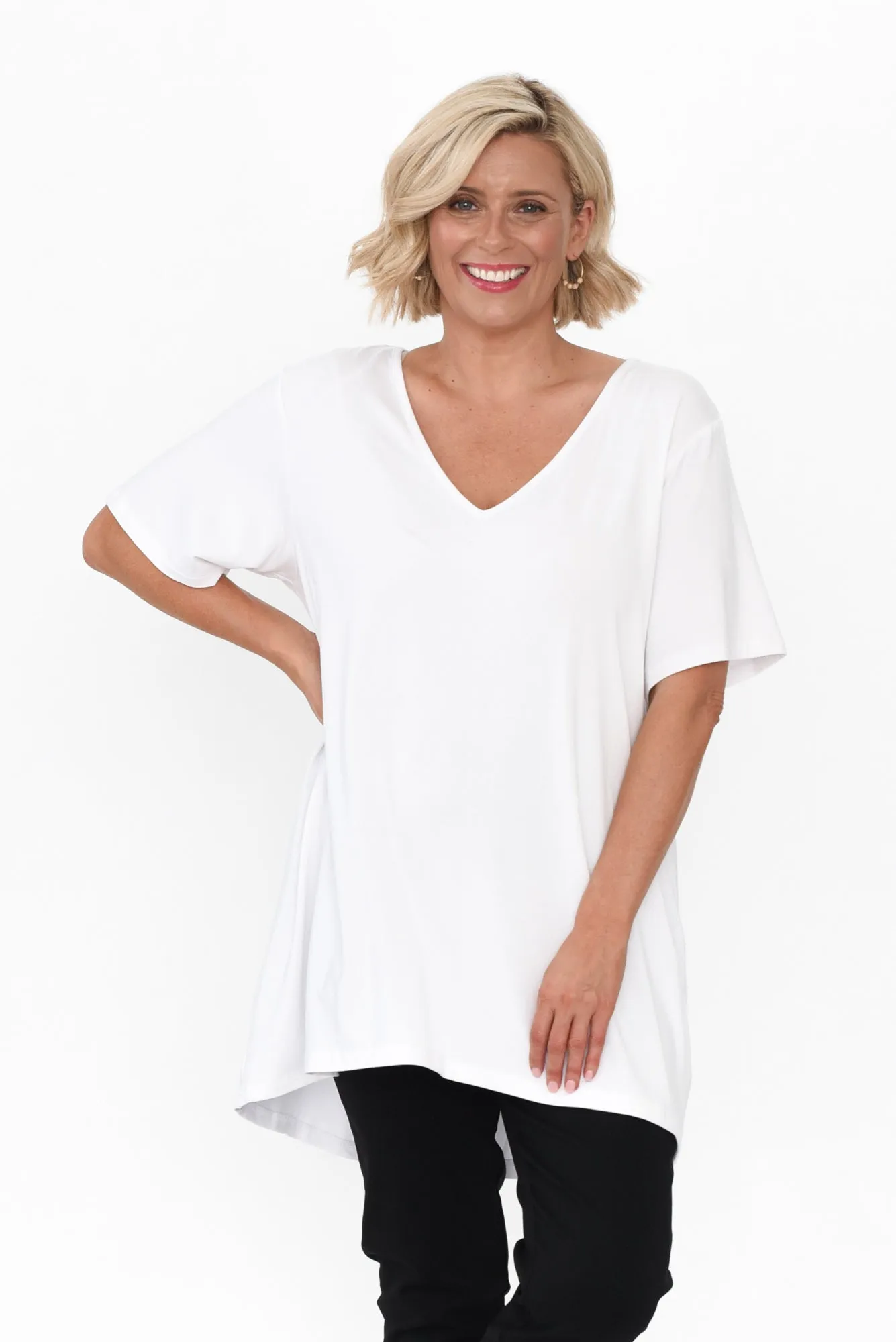 Novella White Bamboo Top sold by Blue Bungalow