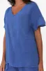 Rivia Blue Linen Top sold by Blue Bungalow