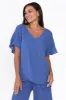 Rivia Blue Linen Top sold by Blue Bungalow