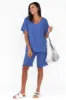 Rivia Blue Linen Top sold by Blue Bungalow