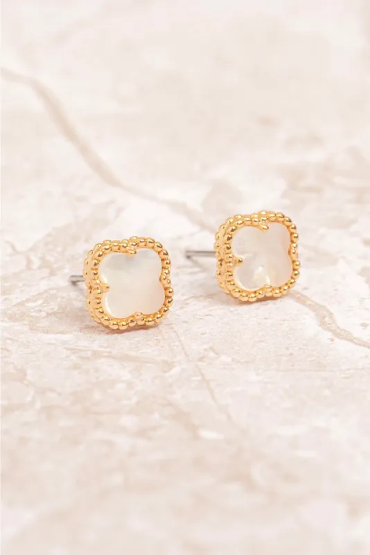 Reign Pearlescent Stone Stud Earrings sold by Blue Bungalow