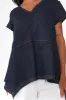 Lindy Navy Linen V Neck Top sold by Blue Bungalow