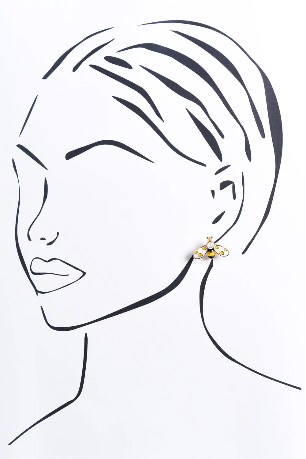 Pristina Gold Bee Stud Earrings sold by Blue Bungalow product image thumbnail 2