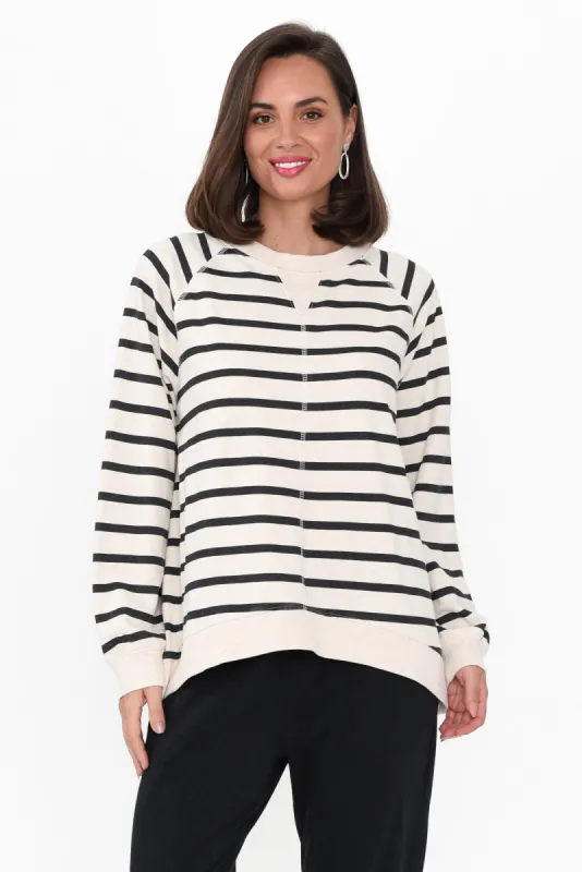 Chessie Black Stripe Cotton Long Sleeve Top sold by Blue Bungalow
