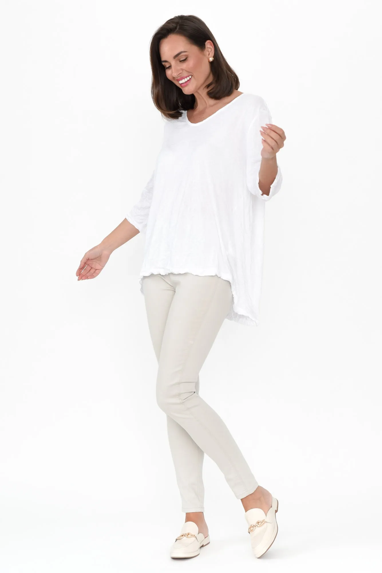 Julita White Crinkle Cotton Top sold by Blue Bungalow product image thumbnail 3