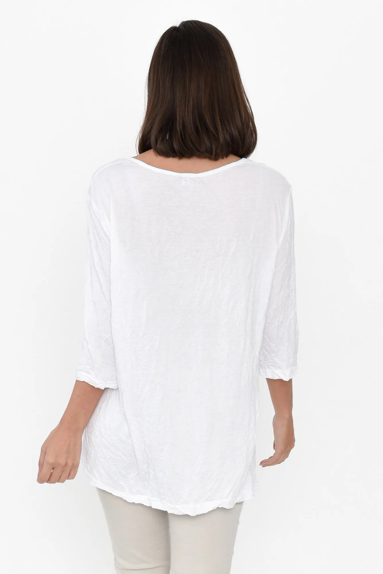 Julita White Crinkle Cotton Top sold by Blue Bungalow product image thumbnail 5