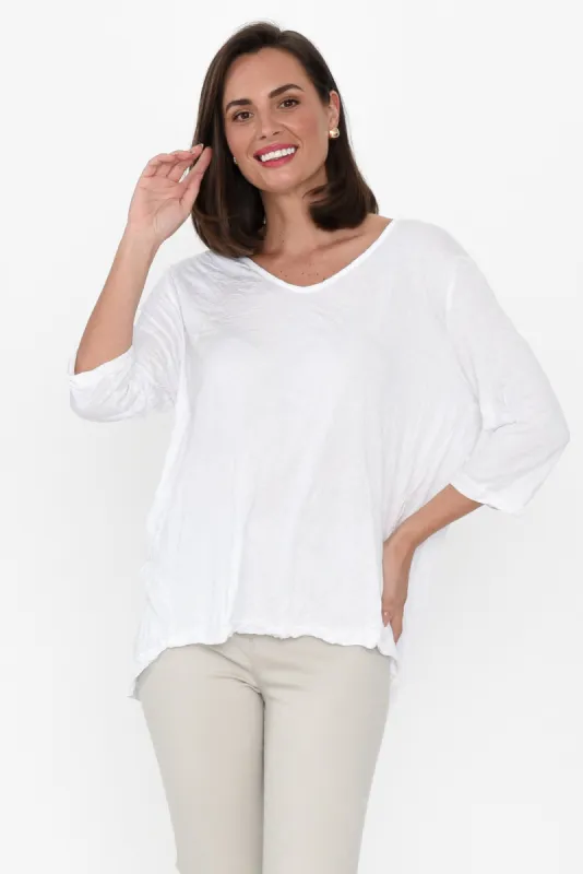 Julita White Crinkle Cotton Top sold by Blue Bungalow