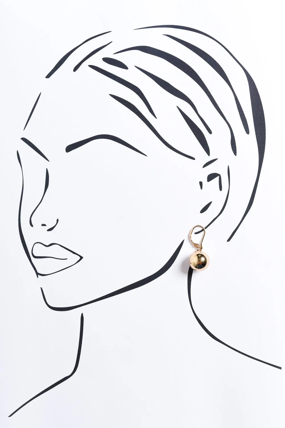 Honoria Gold Ball Earrings sold by Blue Bungalow product image thumbnail 2