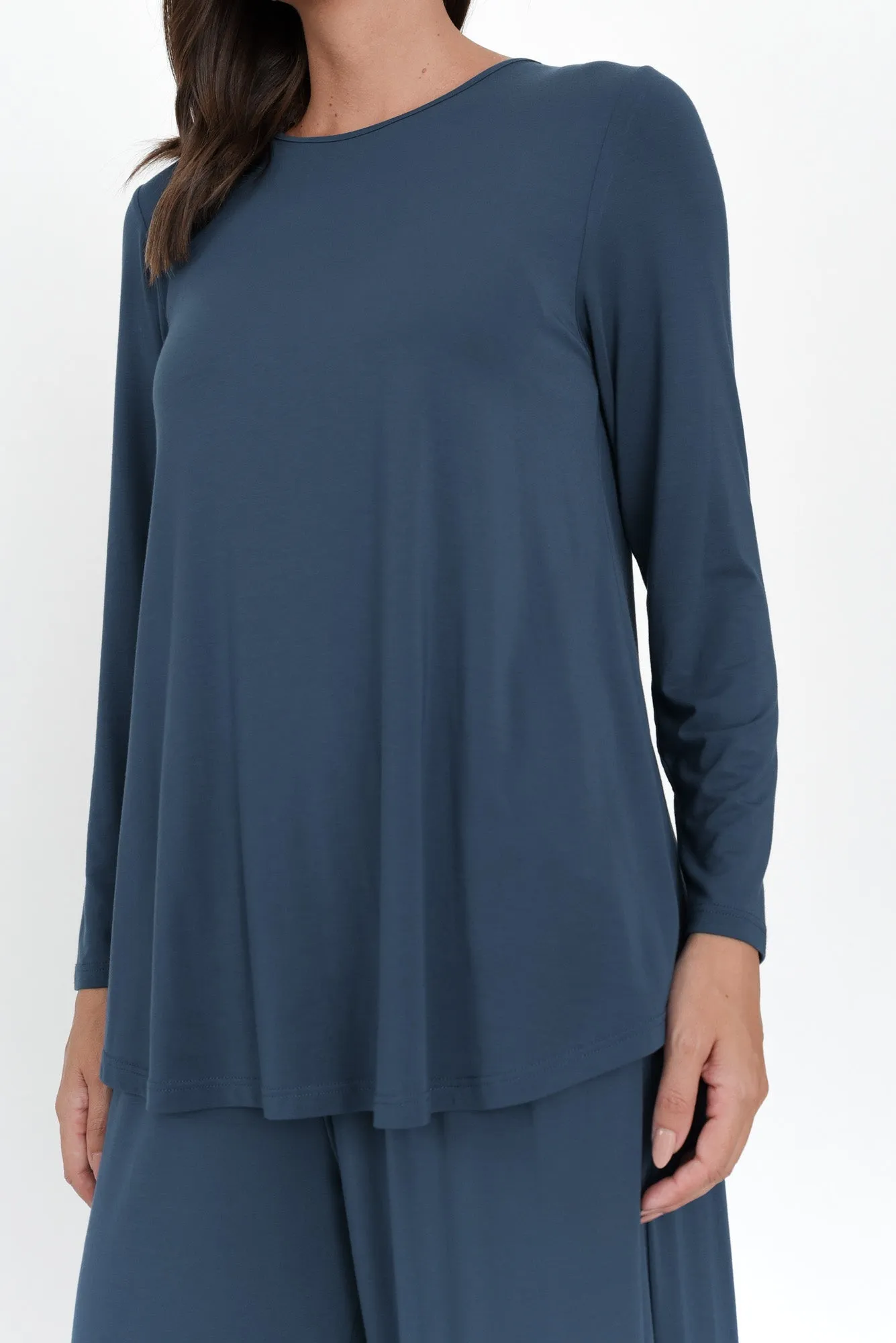 Carla Deep Blue Micro Modal Top sold by Blue Bungalow product image thumbnail 5