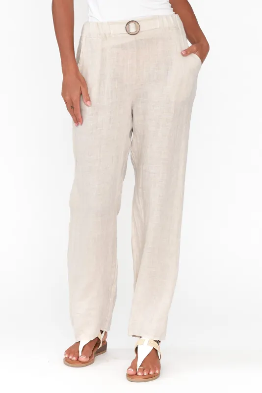 Wanderlust Beige Linen Pants sold by Blue Bungalow