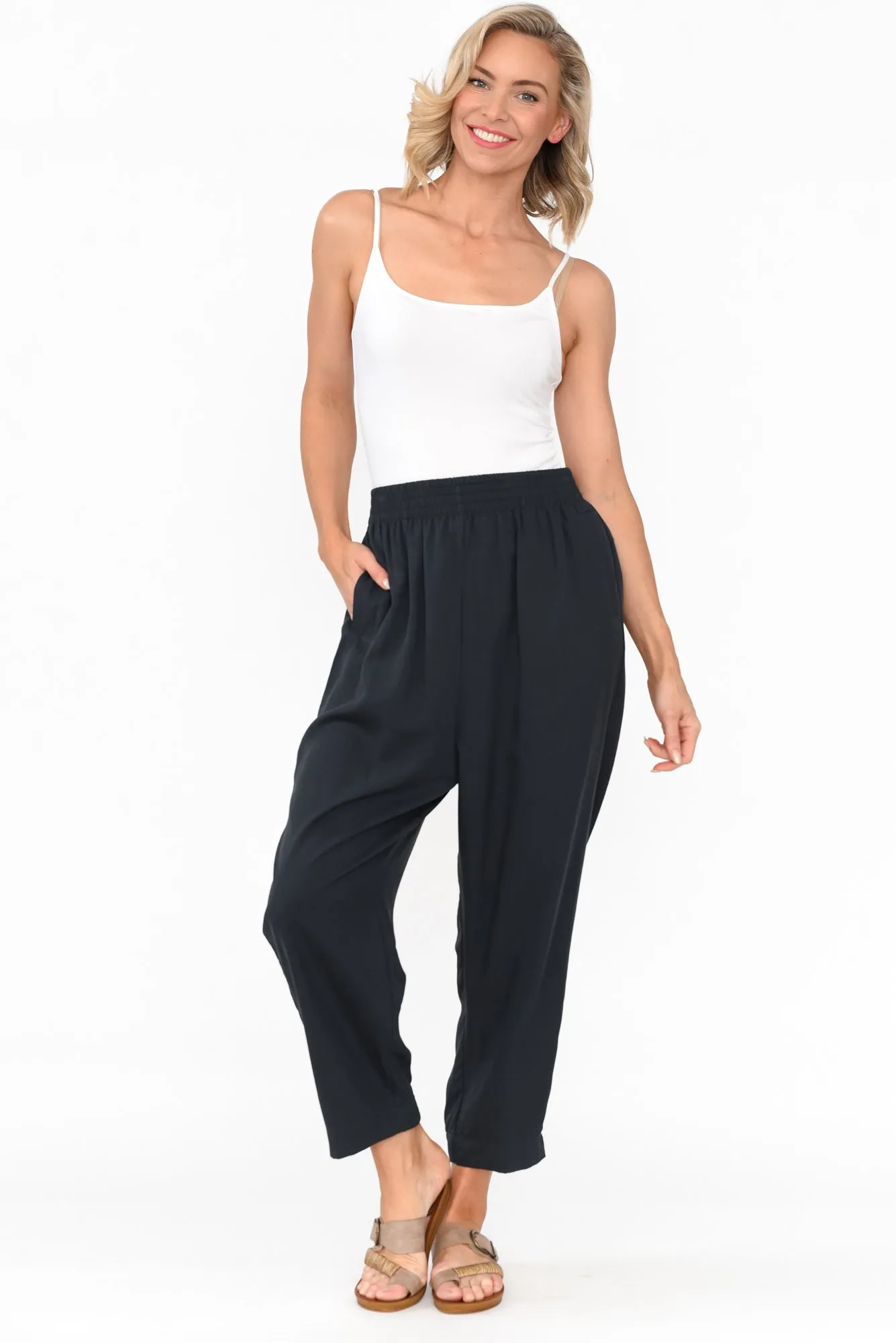 Kanni Navy Lyocell Jogger Pants sold by Blue Bungalow product image thumbnail 2
