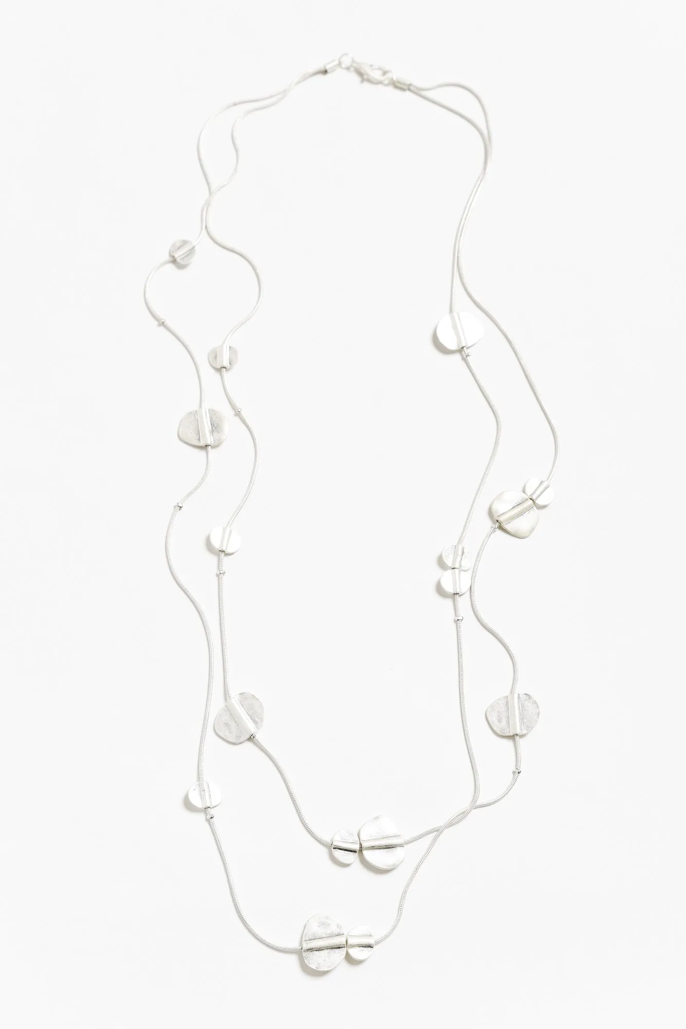 Jasira Silver Disc Layer Necklace sold by Blue Bungalow
