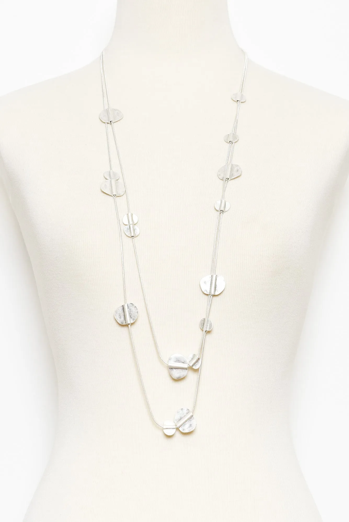 Jasira Silver Disc Layer Necklace sold by Blue Bungalow product image thumbnail 2
