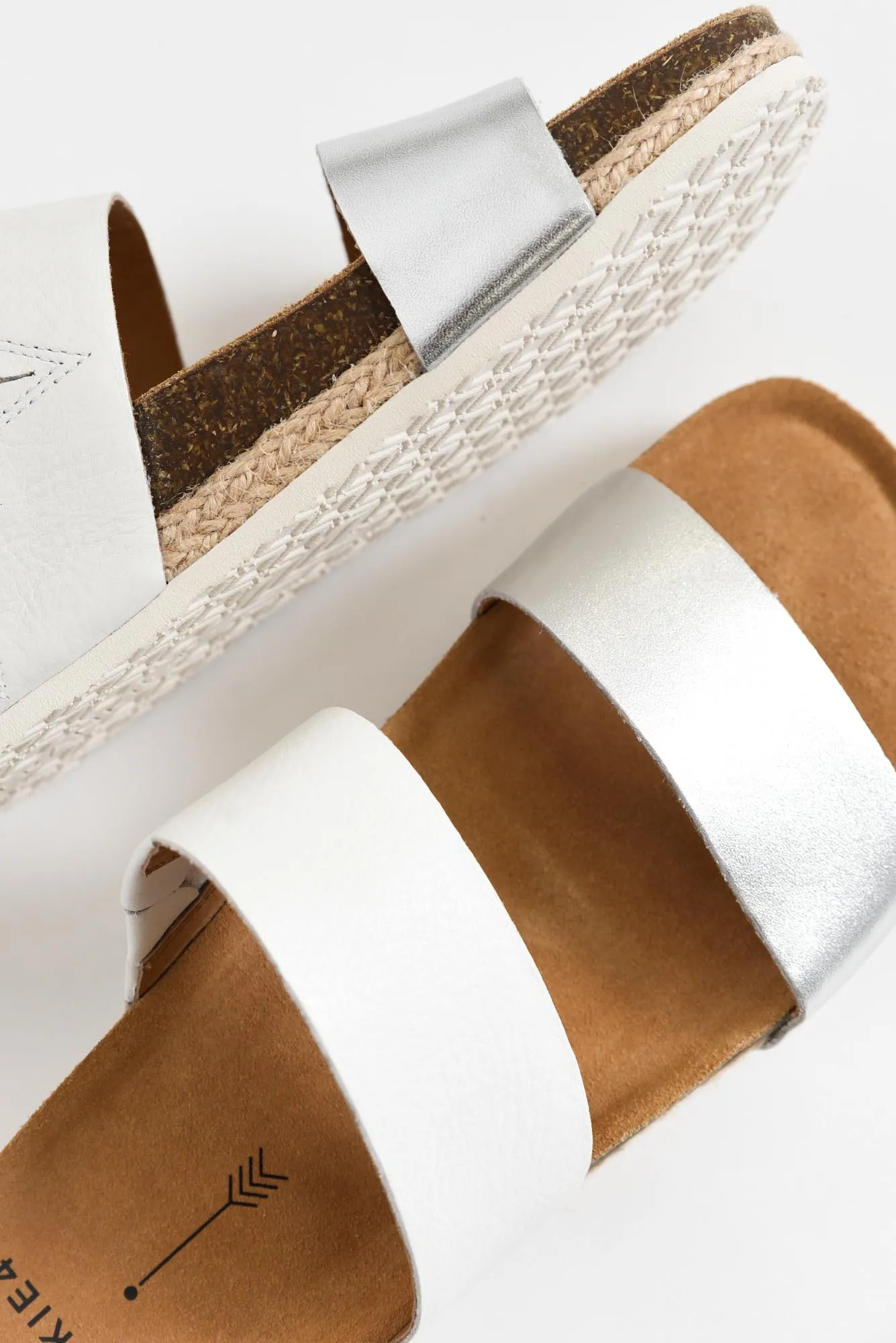 Maria III White/Silver Slide sold by Blue Bungalow product image thumbnail 4