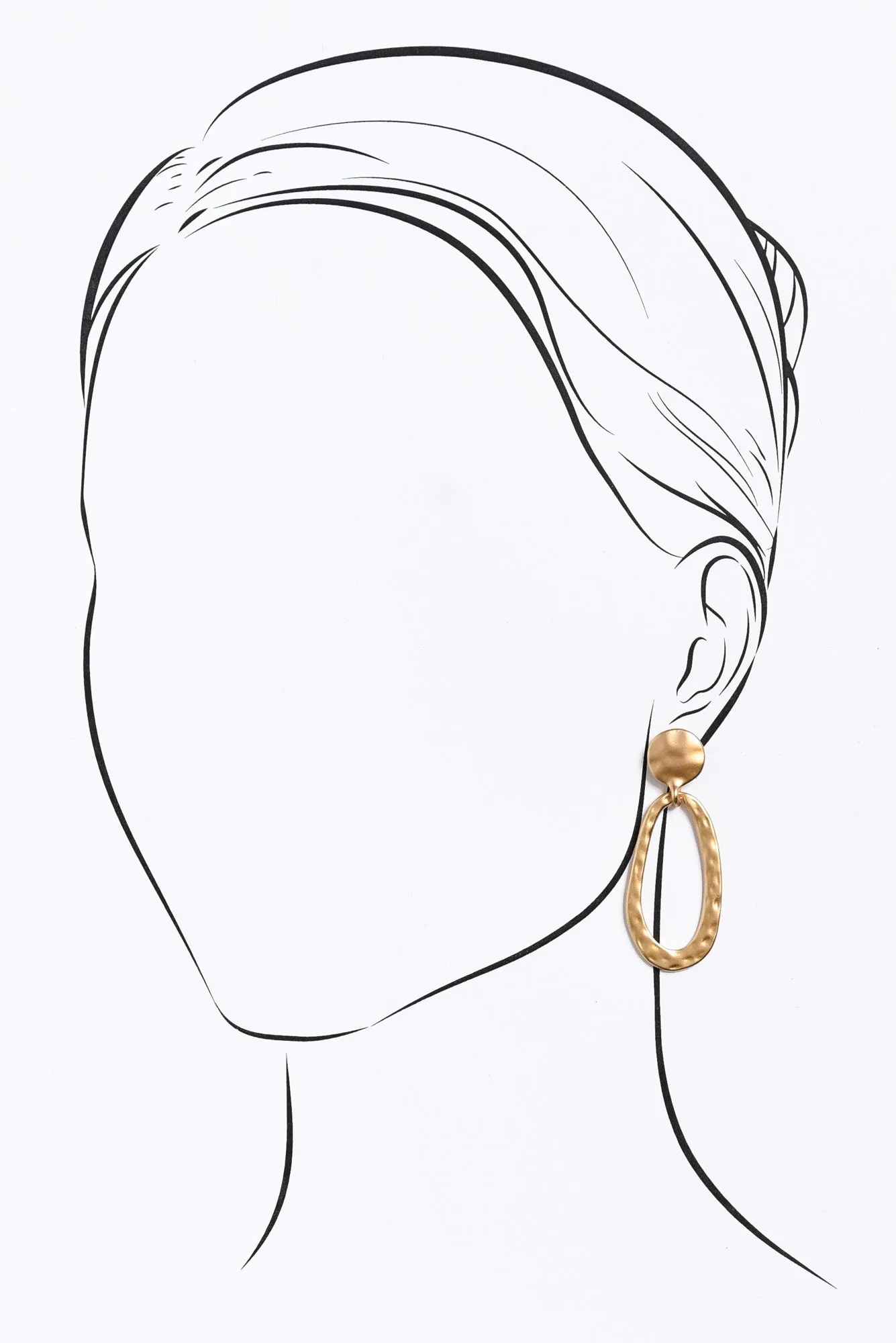 Tulla Gold Oval Drop Earrings sold by Blue Bungalow product image thumbnail 2