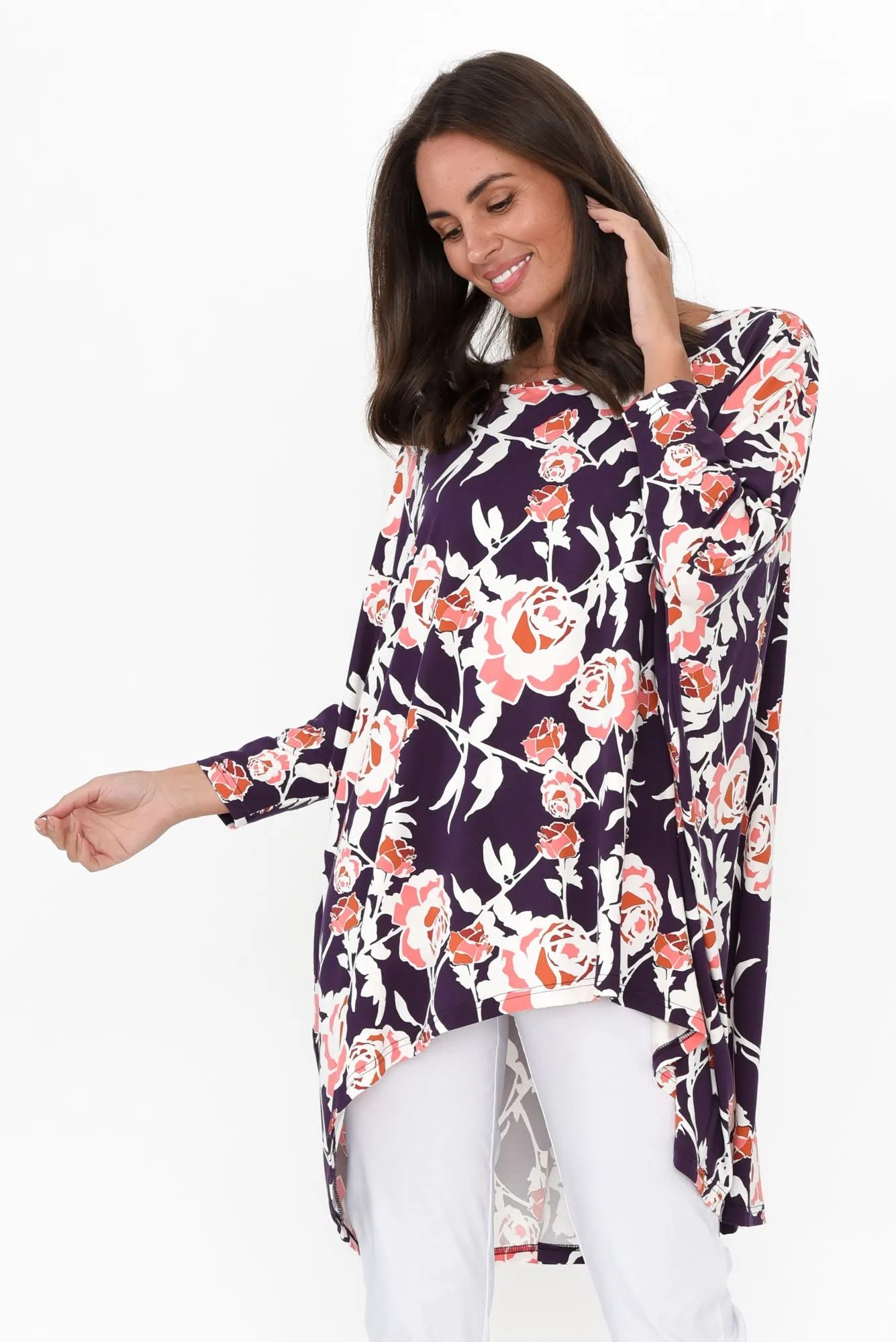 Emine Purple Rose Bamboo Top sold by Blue Bungalow