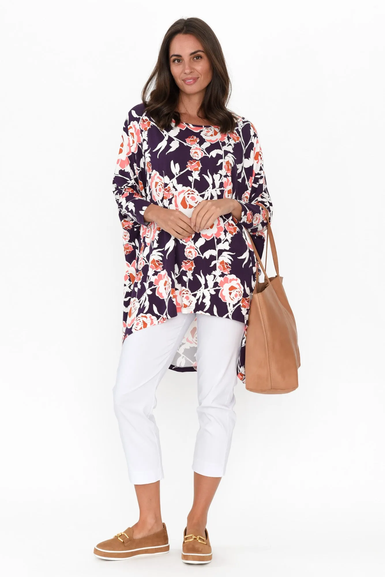 Emine Purple Rose Bamboo Top sold by Blue Bungalow product image thumbnail 2