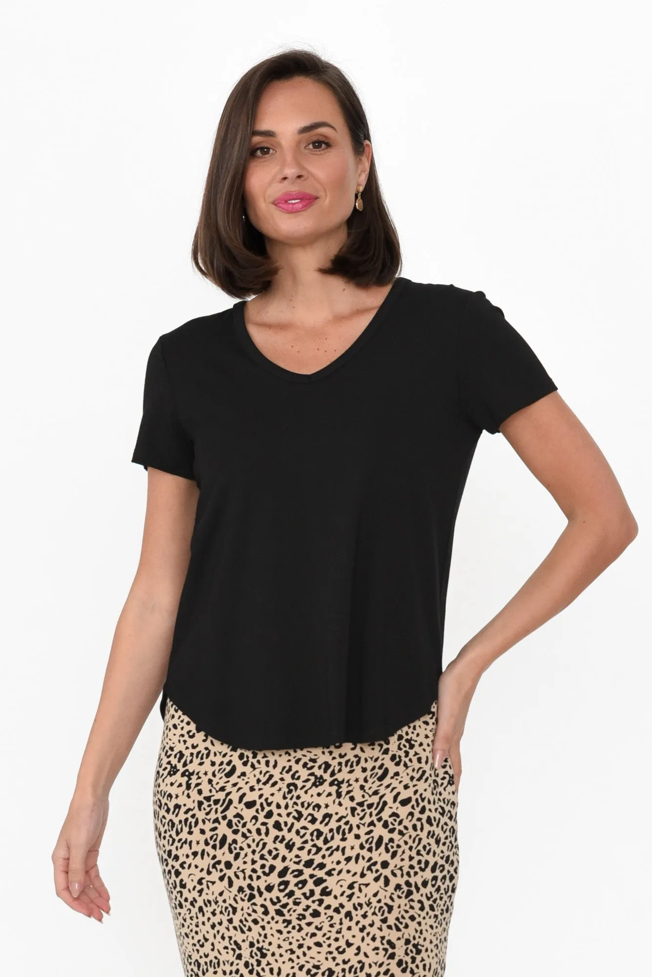 Veronica Black Bamboo Tee sold by Blue Bungalow product image thumbnail 2